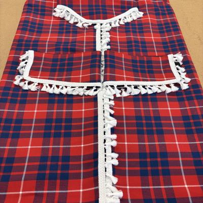 Ready Made cab curtain set - Hamilton Red tartan with white trim Whiterig Truck Curtains